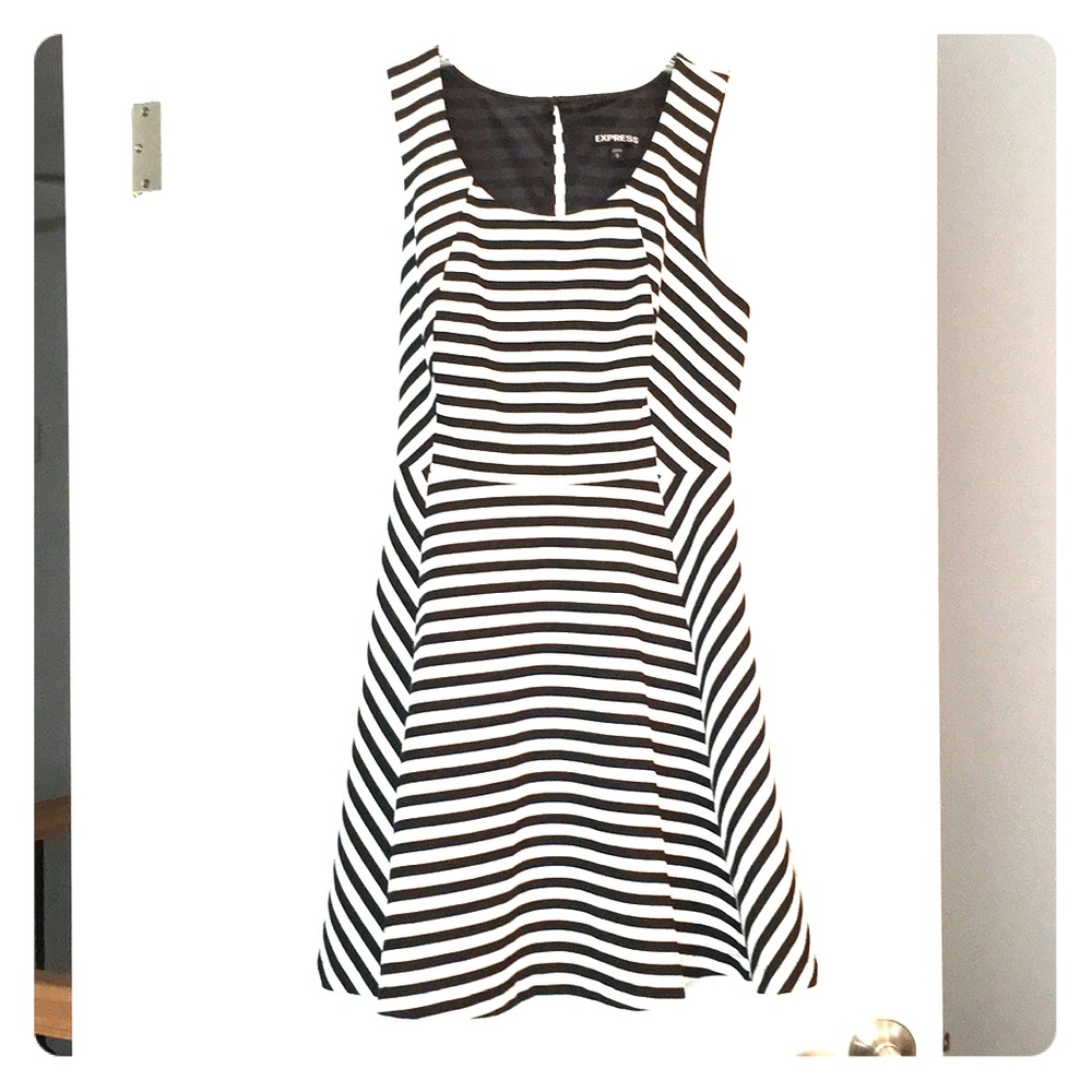 Striped Midi A-Line Express Dress
